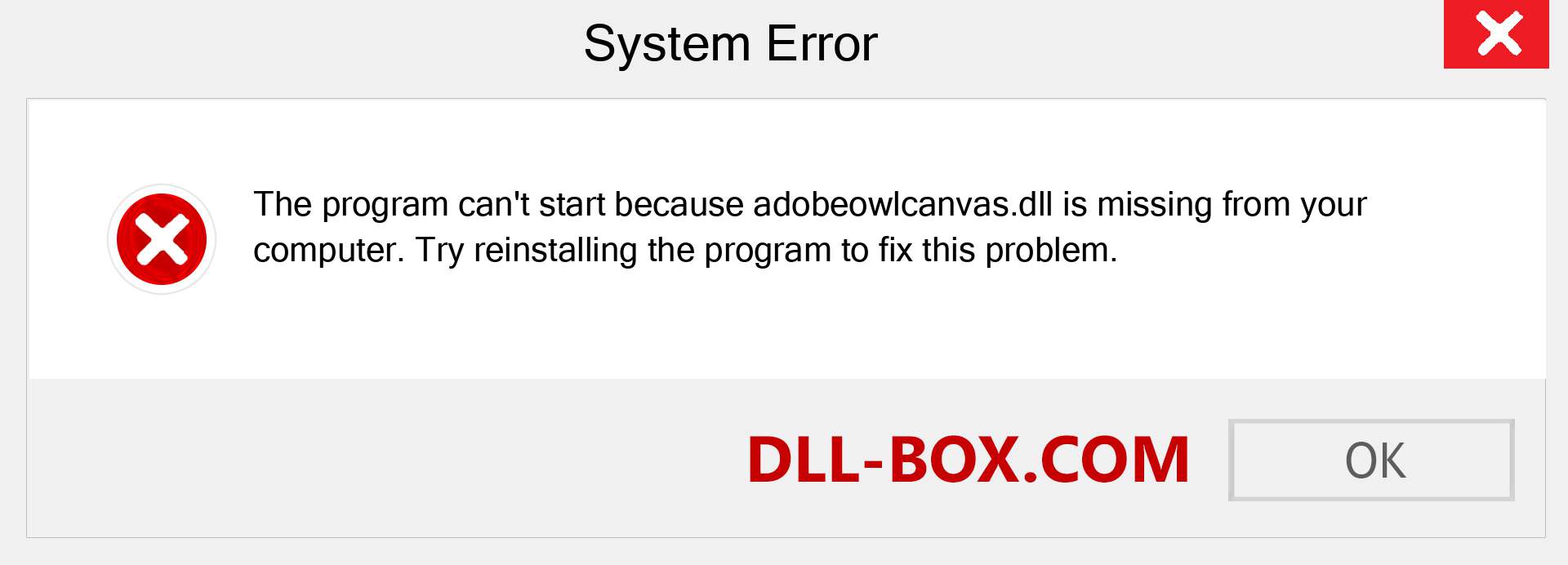  adobeowlcanvas.dll file is missing?. Download for Windows 7, 8, 10 - Fix  adobeowlcanvas dll Missing Error on Windows, photos, images